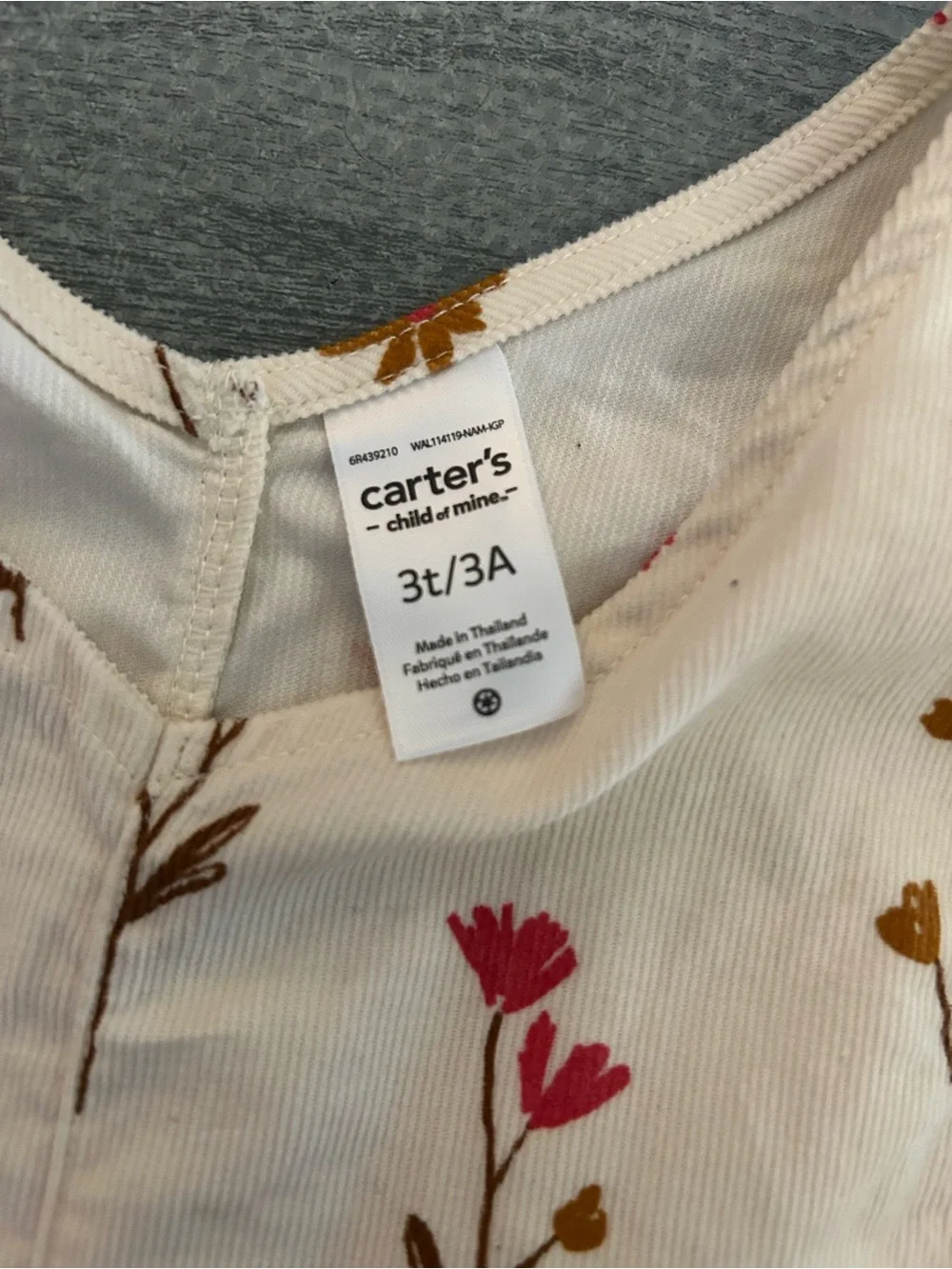 Carter's Cream Dress with Pink and Brown Floral Print
